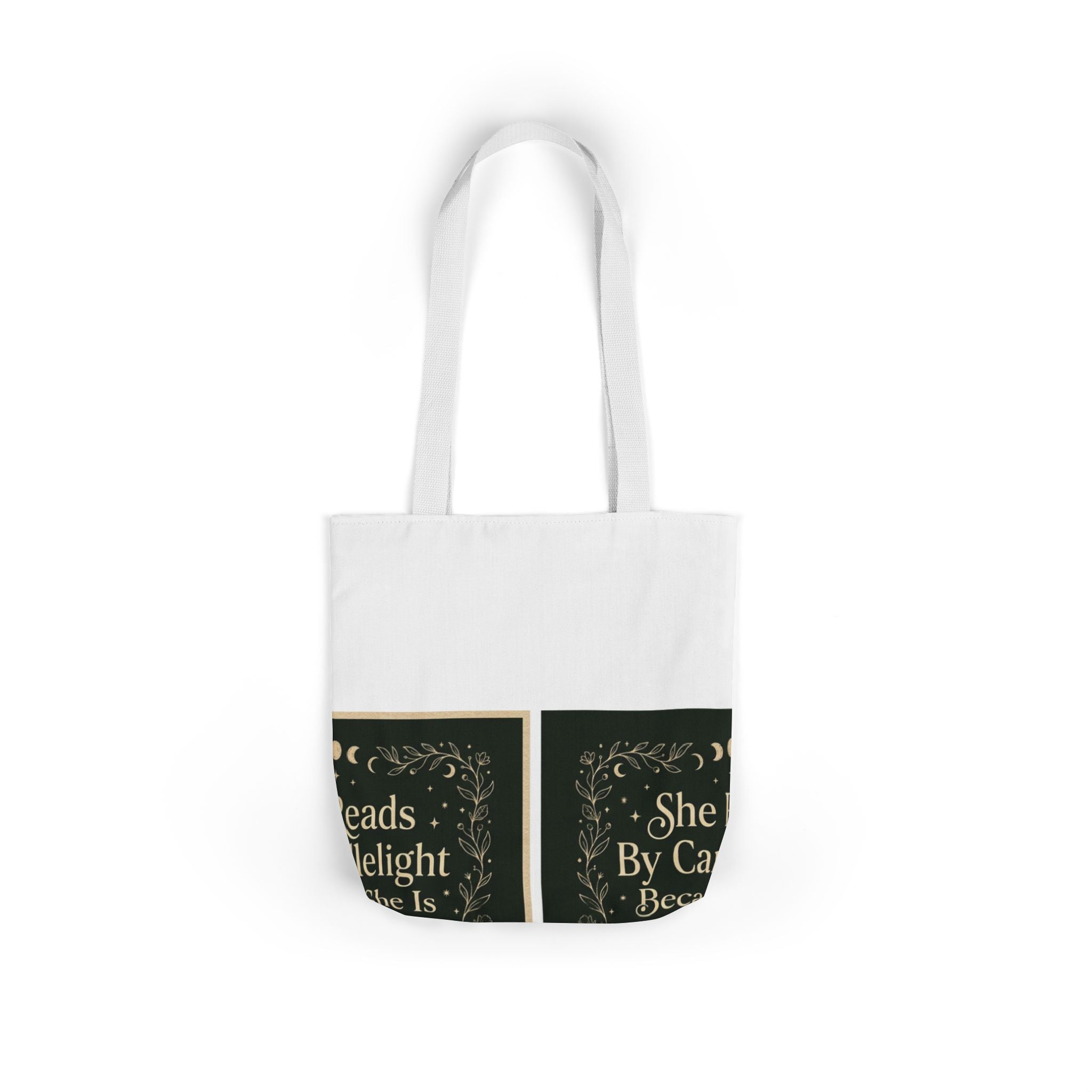 Cottagecore Tote Bag – She Reads By Candlelight Quote Can...
