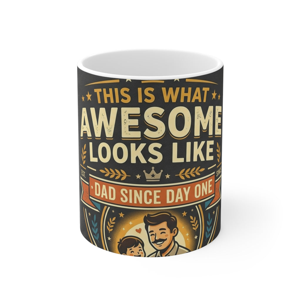 Awesome Looks Like Dad Mug – 11oz Ceramic Father's Day Gift