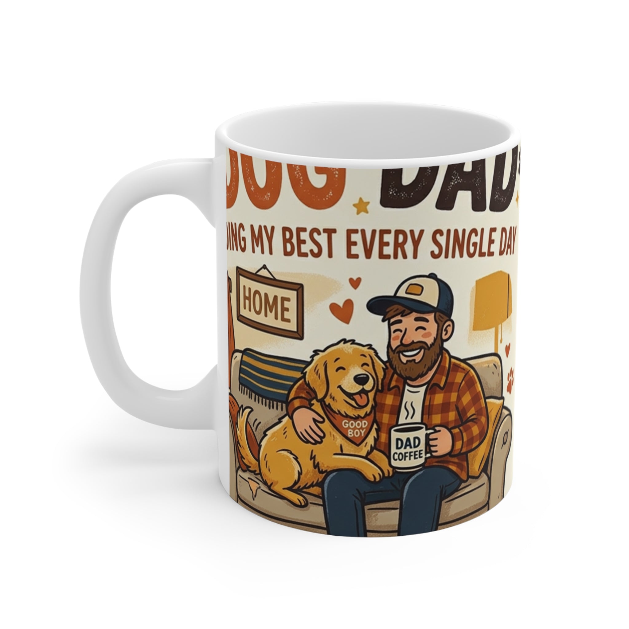 Dog Dad Mug: Ceramic Coffee Mug for Father's Day Gift