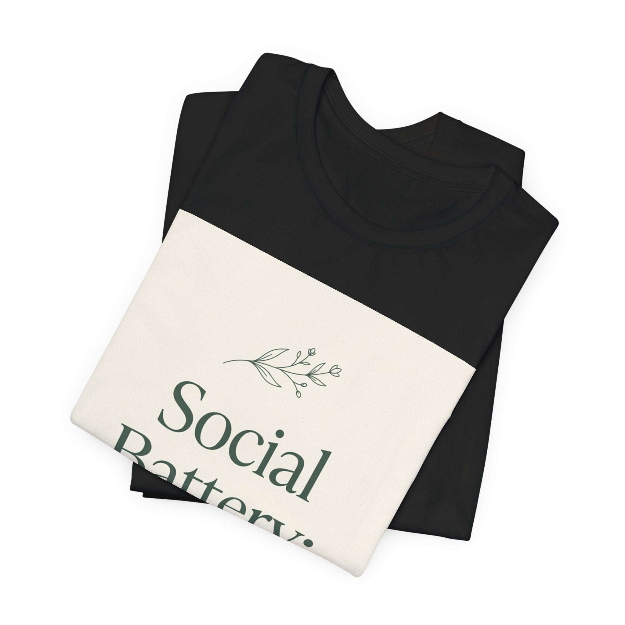 Mental Health T-Shirt - Social Battery 0% Design for Intr...