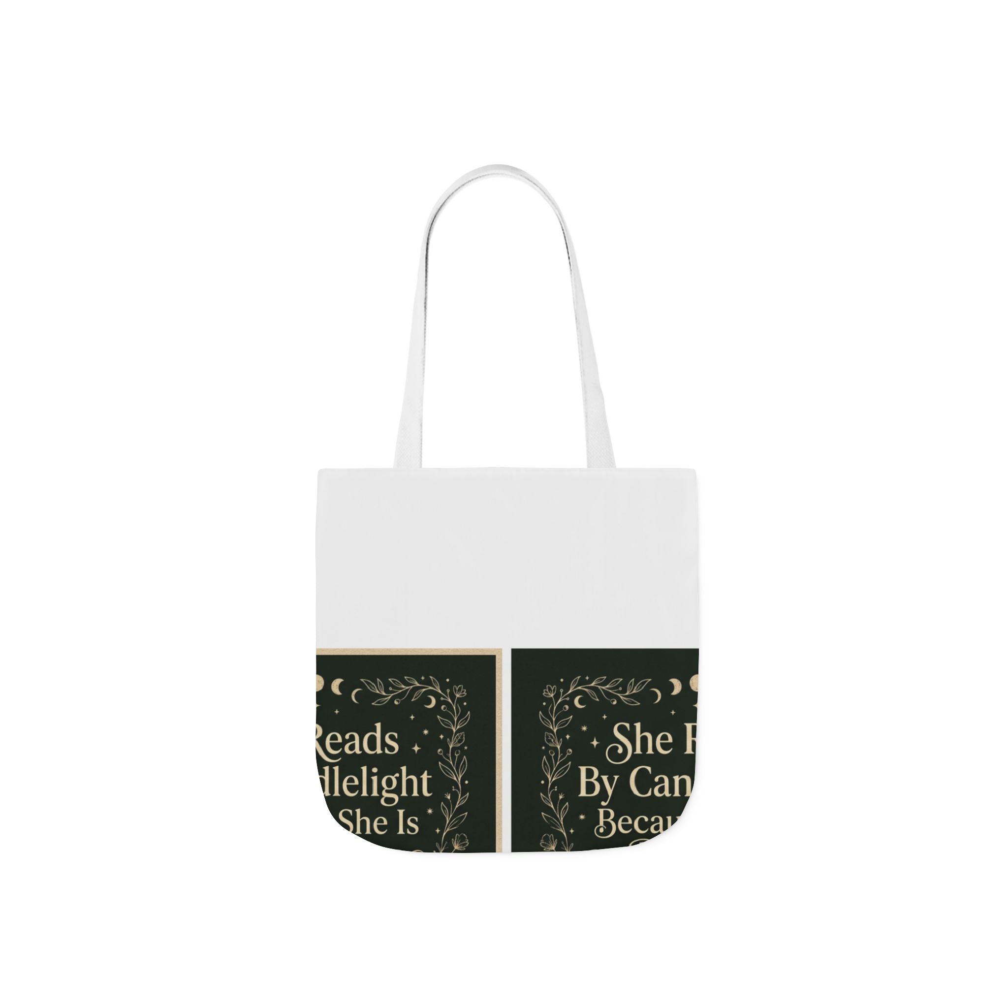 Cottagecore Tote Bag – She Reads By Candlelight Quote Can...