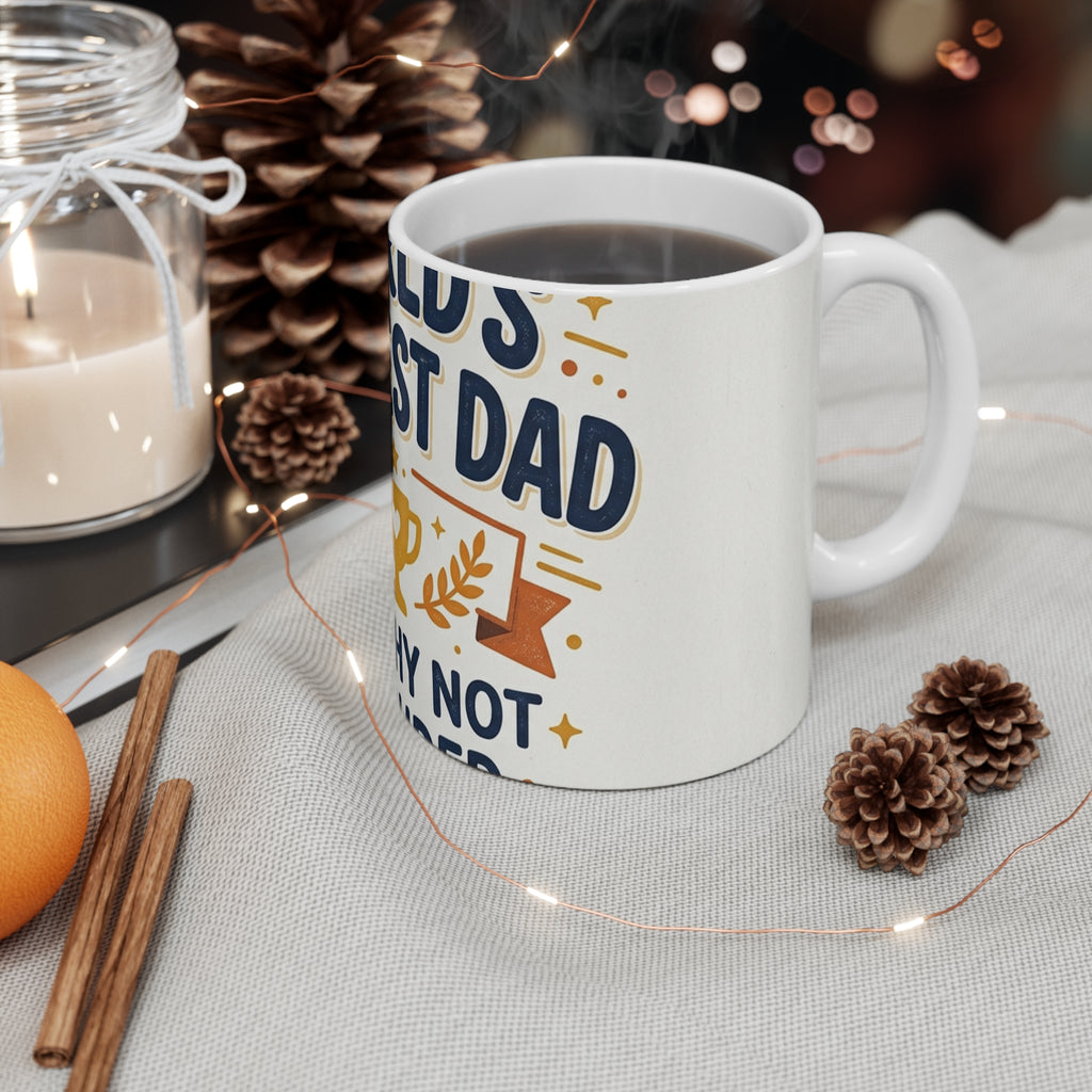 World's Okayest Dad Mug - 11oz Ceramic Gift for Father's Day