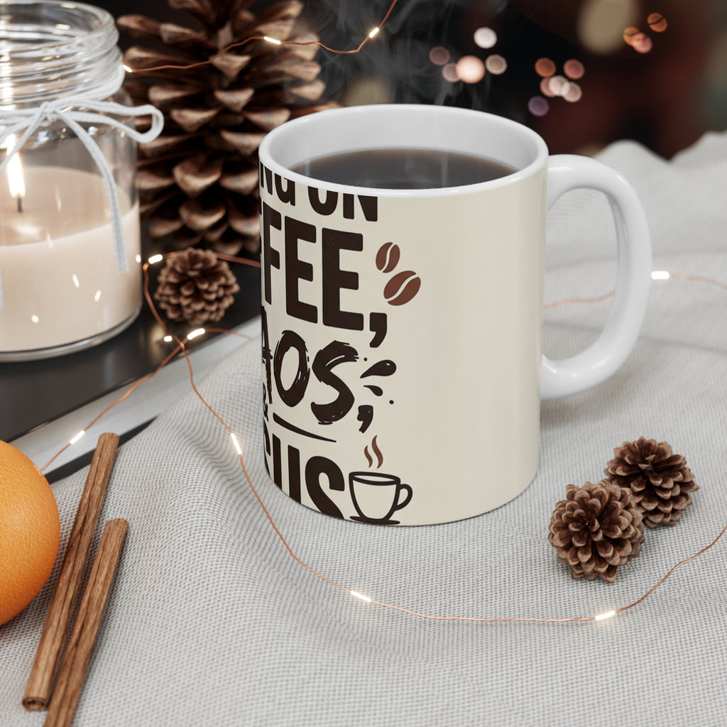 Running on Coffee, Chaos & Jesus — 11oz Ceramic Mug