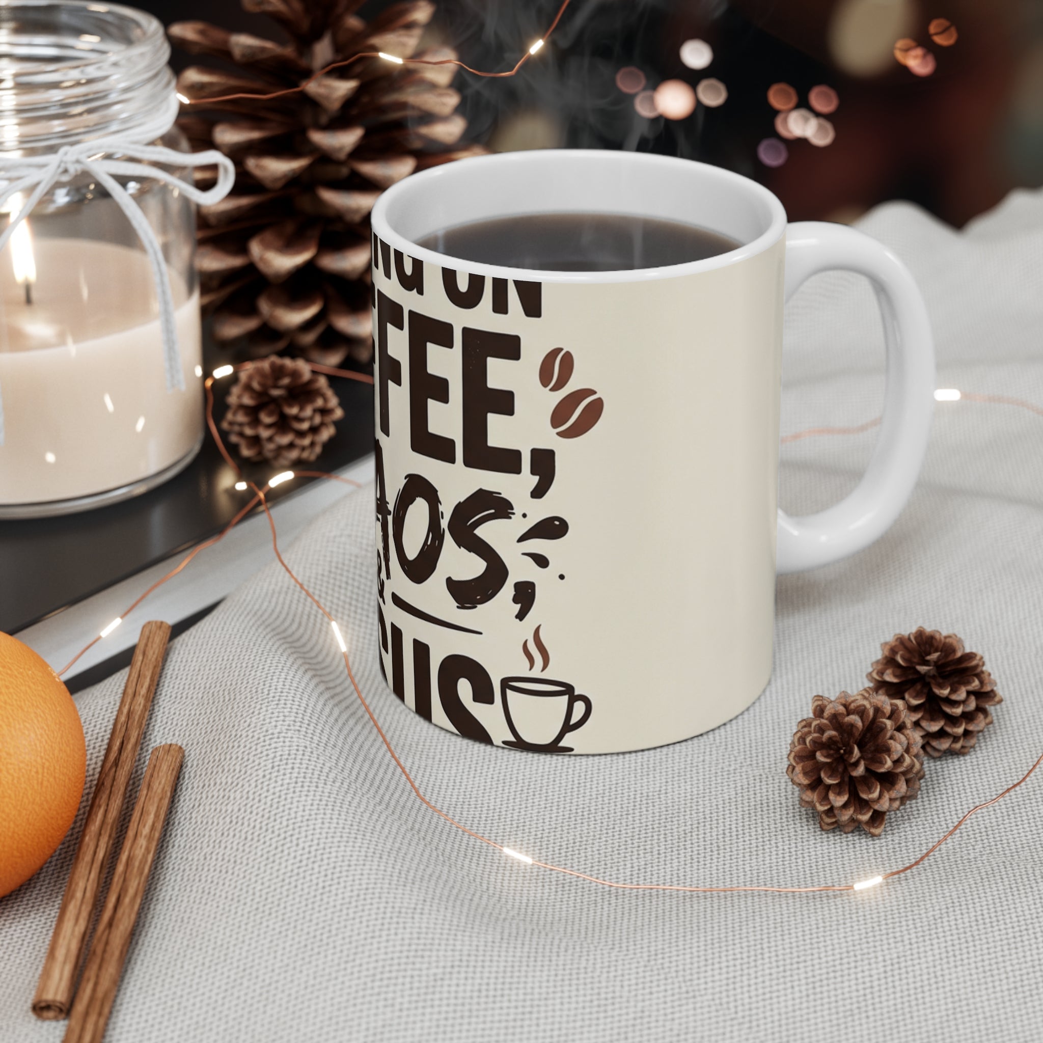 Running on Coffee, Chaos & Jesus — 11oz Ceramic Mug