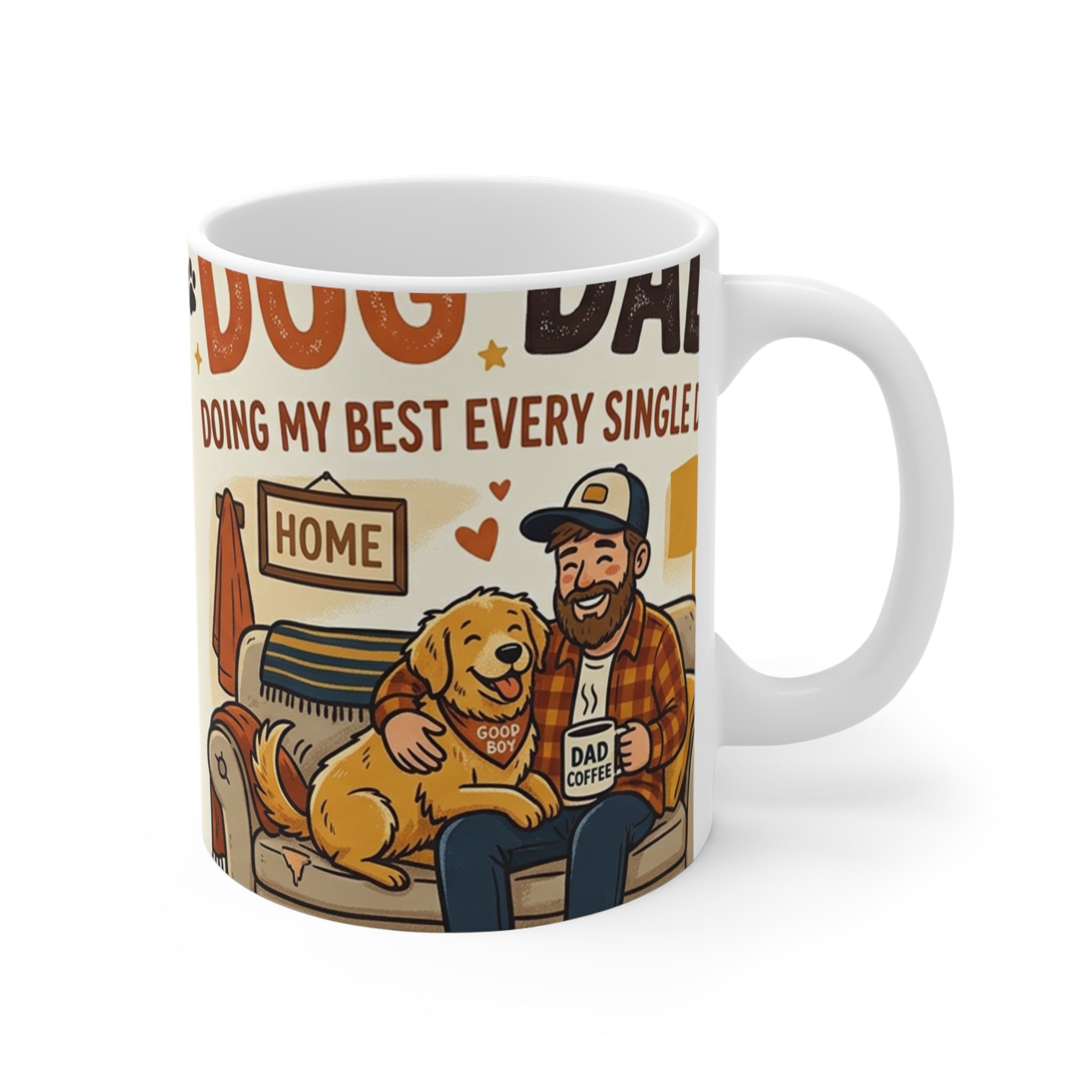 Dog Dad Mug: Ceramic Coffee Mug for Father's Day Gift