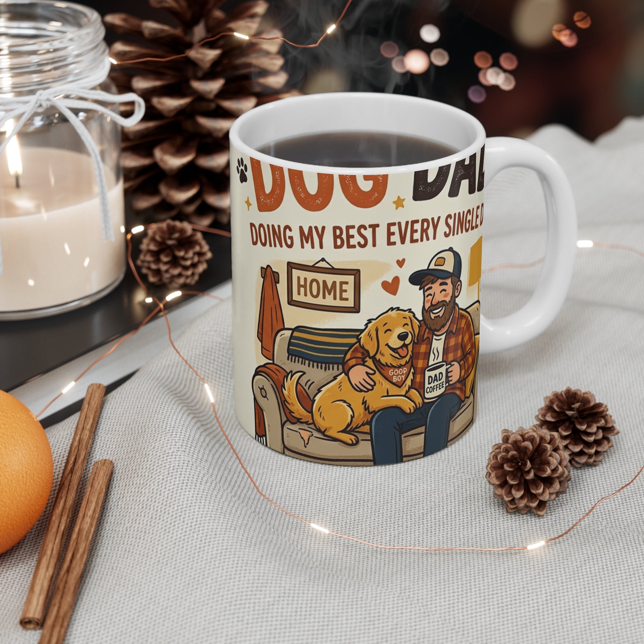 Dog Dad Mug: Ceramic Coffee Mug for Father's Day Gift