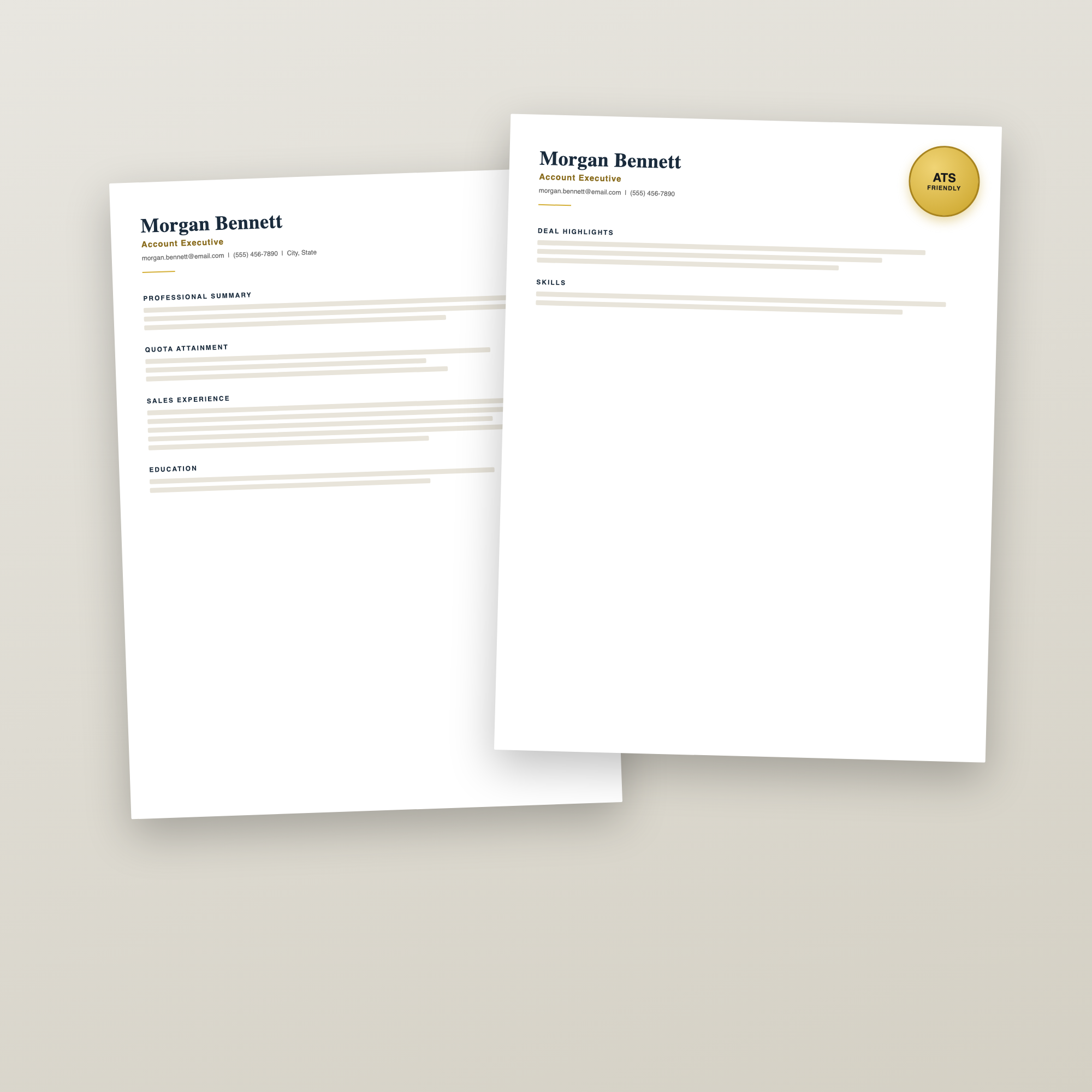 Sales Resume Template — Account Executive ATS Friendly