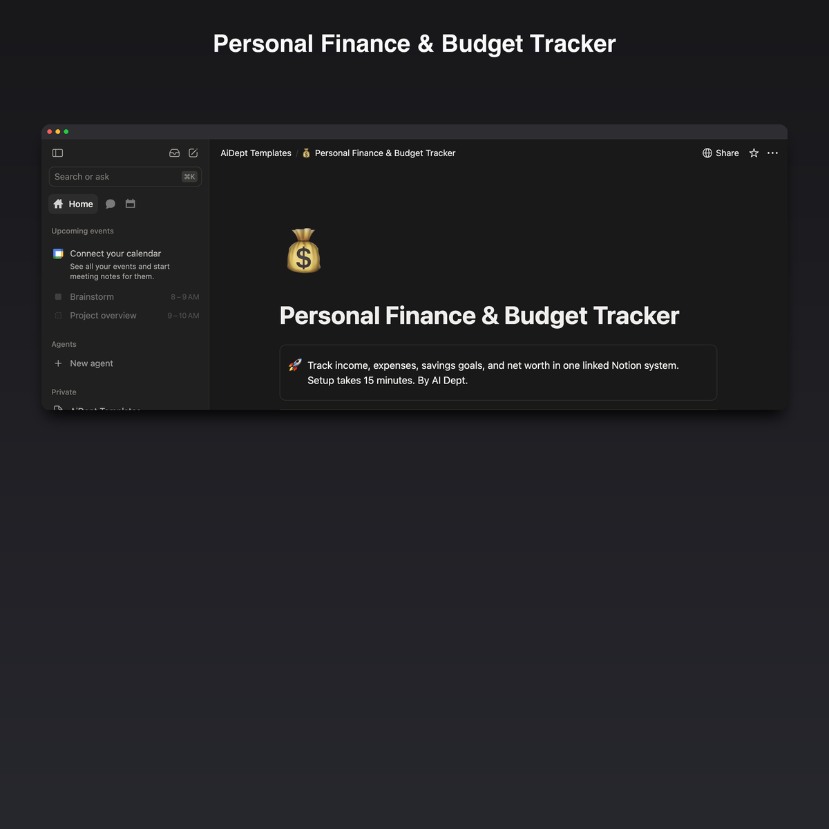 Personal Finance & Budget Tracker — Complete Notion Money Hub