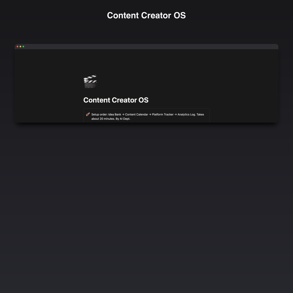 Content Creator OS — All-in-One Notion Production Engine