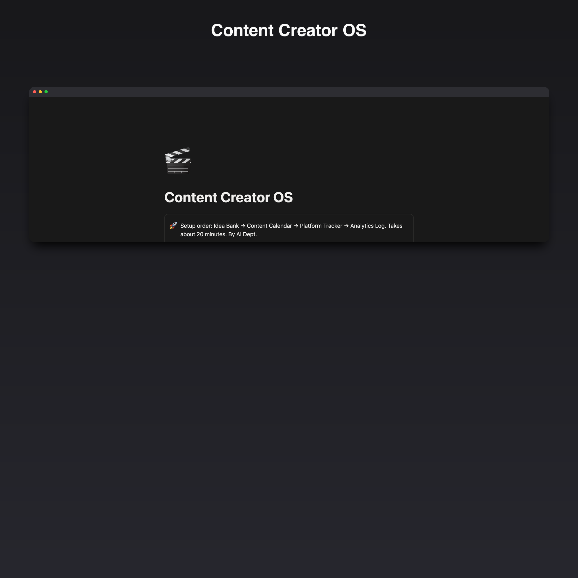 Content Creator OS — All-in-One Notion Production Engine