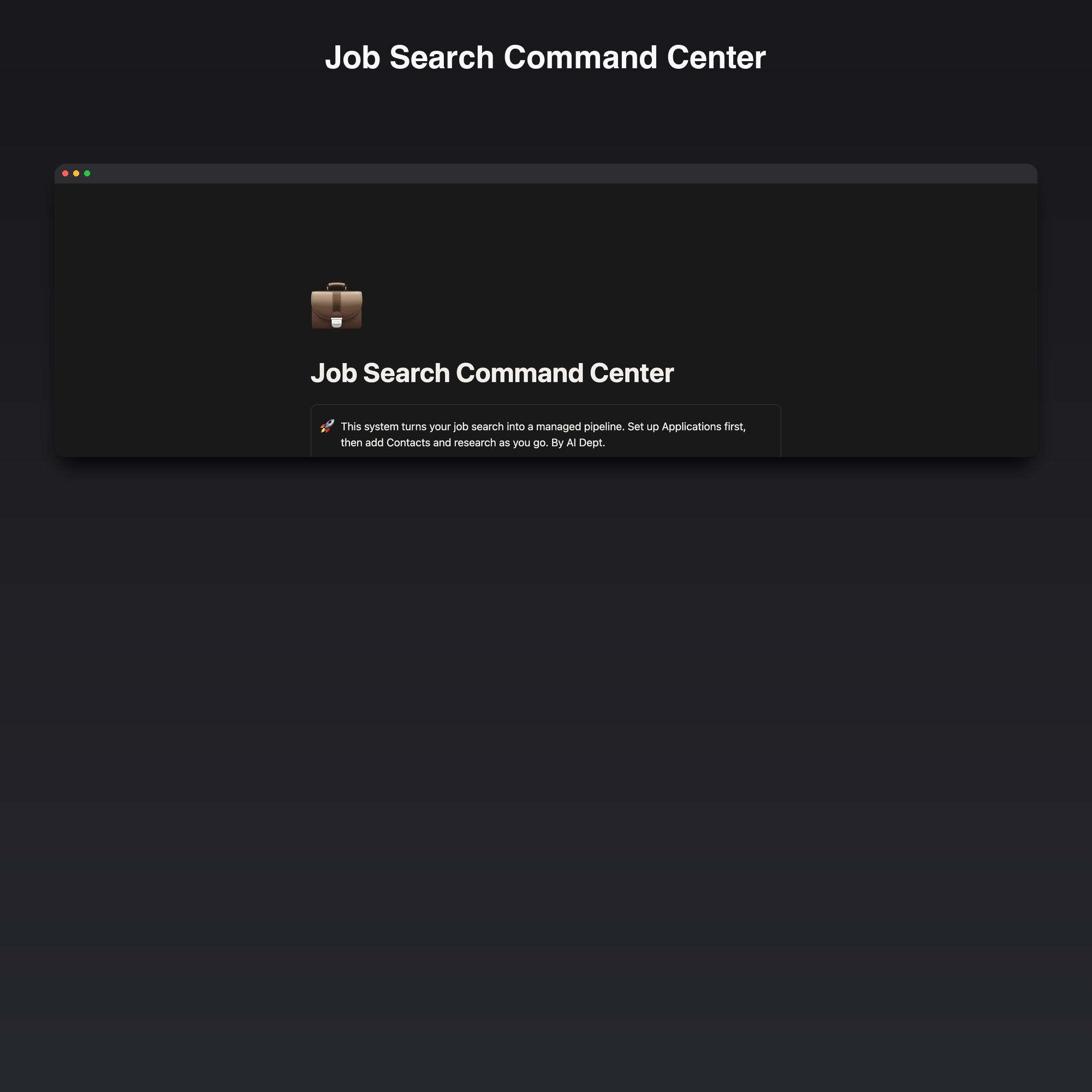 Job Search Command Center — Complete Notion Job Hunt Pipeline