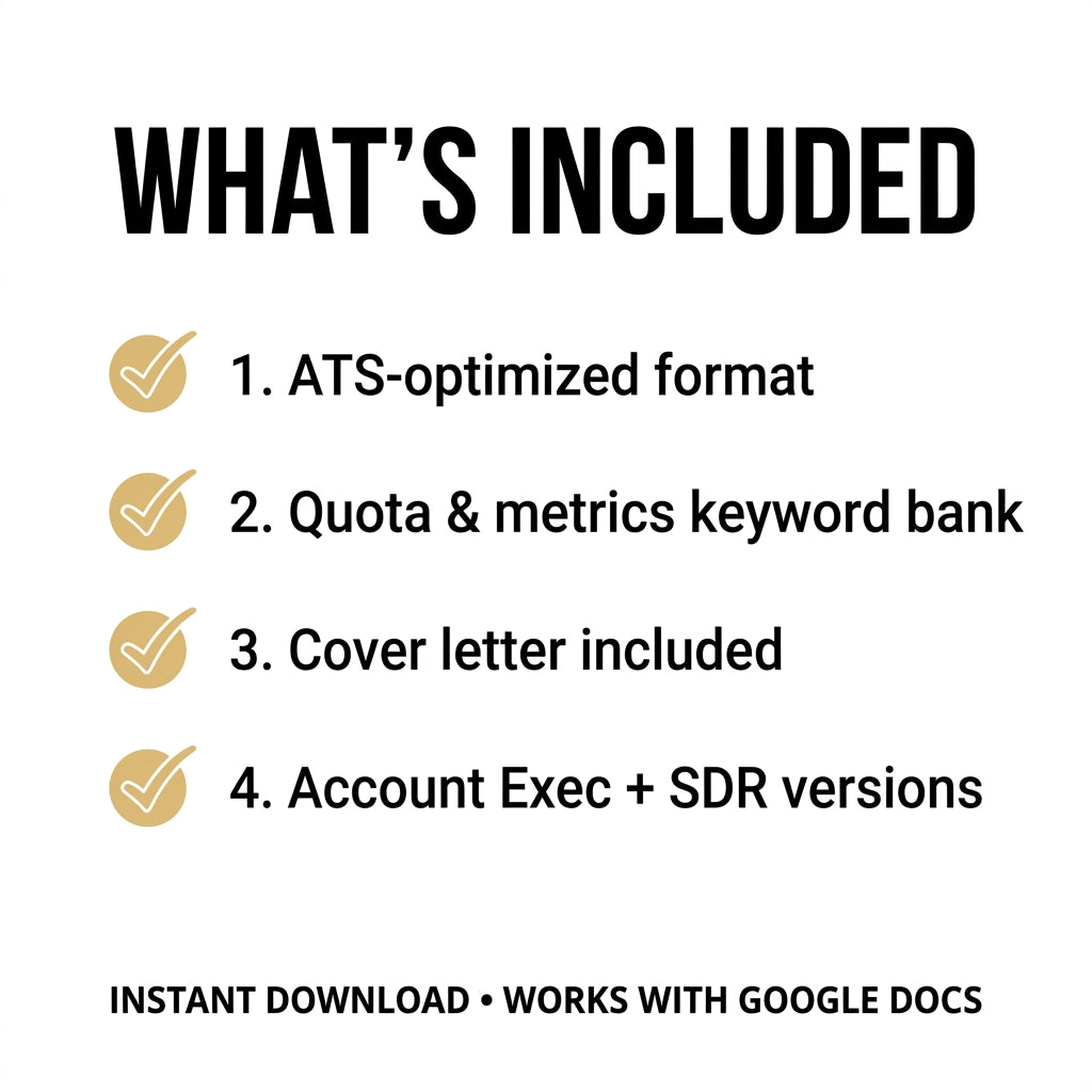 Sales Resume Template — Account Executive ATS Friendly