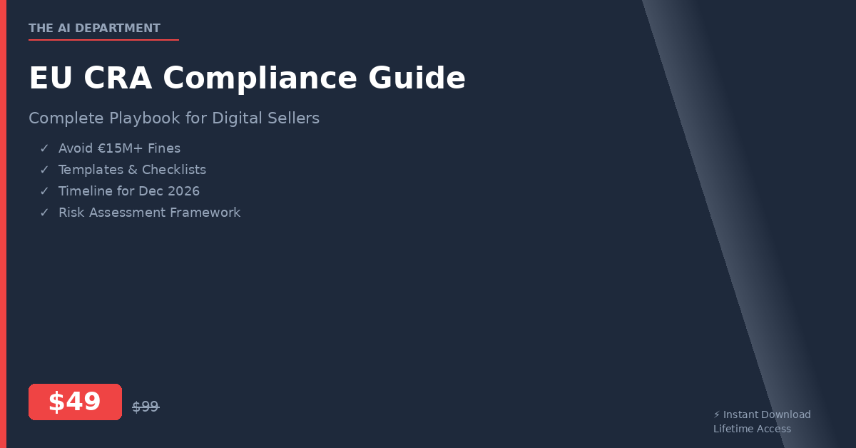 EU Cyber Resilience Act (CRA) Compliance Guide — Complete Playbook