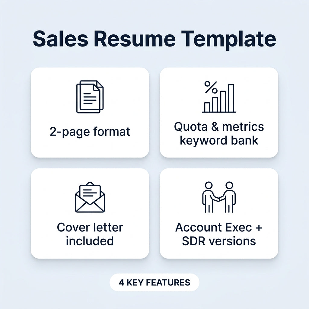 Sales Resume Template — Account Executive ATS Friendly