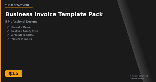 Business Invoice Template Pack — Get Paid Faster With Professional Docs That Command Respect