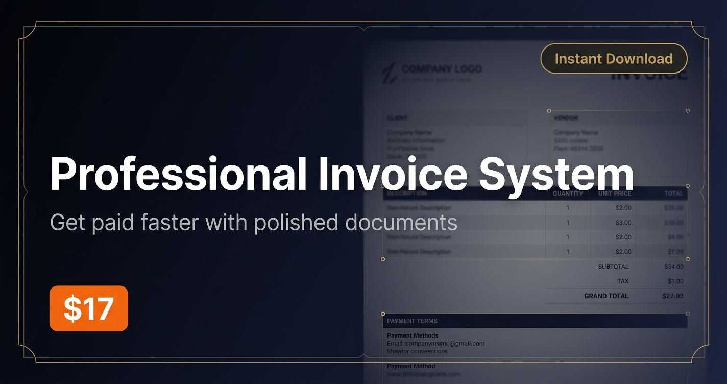 Business Invoice Template Pack — Get Paid Faster With Professional Docs That Command Respect