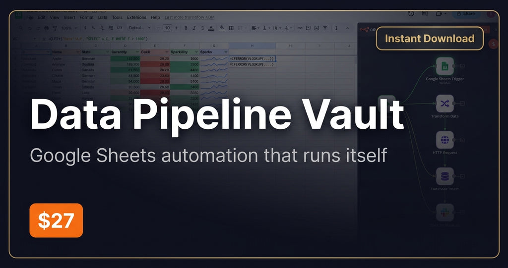 n8n + Google Sheets Data Pipeline Pack — Real-Time Business Intelligence Without a Data Engineer