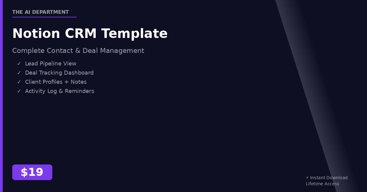 Notion CRM Template — Contact & Deal Management for Solopreneurs