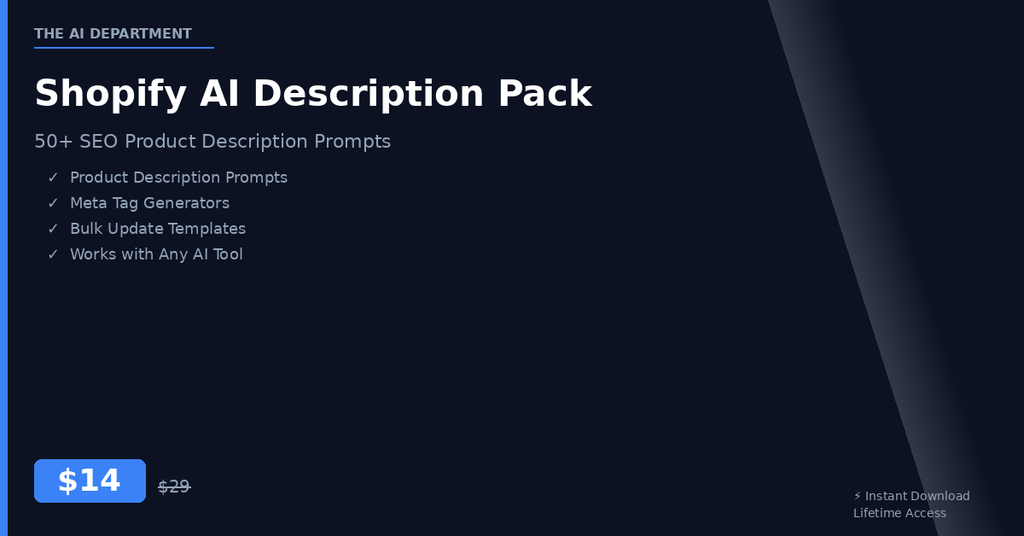 Shopify AI Product Description Pack — 150 Prompts That Sell While You Sleep