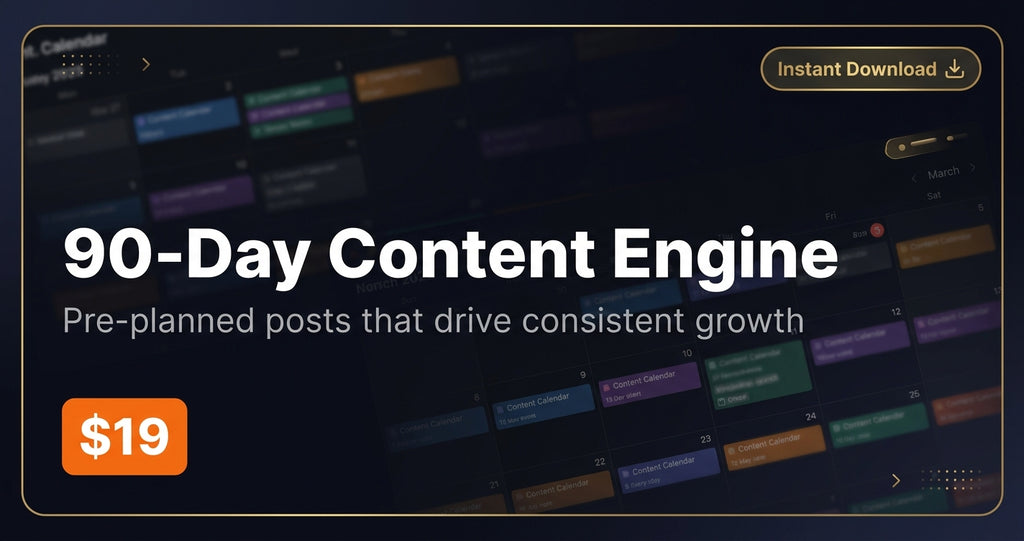 Social Media Content Calendar — 90-Day Content Engine for One-Person Teams
