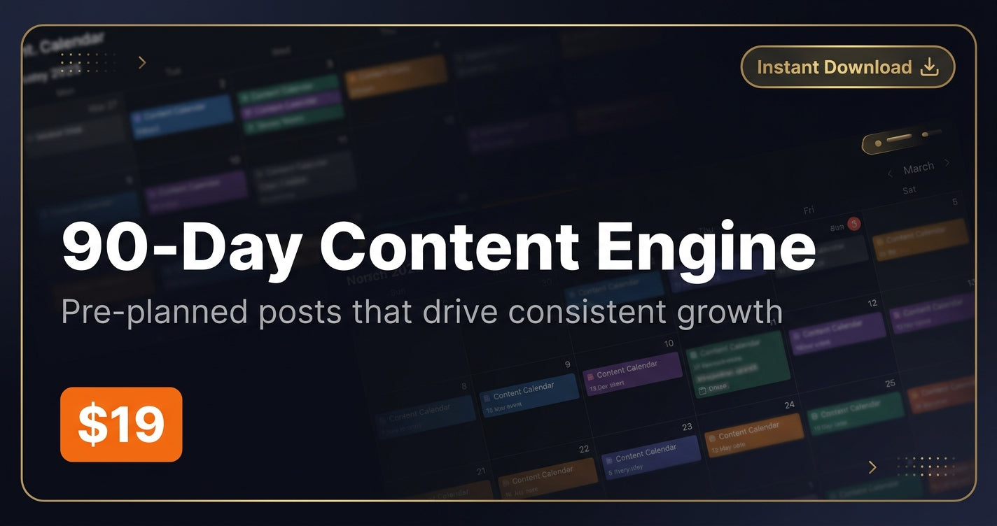 Social Media Content Calendar — 90-Day Content Engine for One-Person Teams